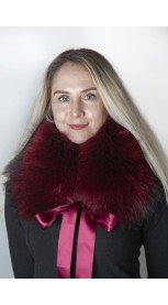 Bordeaux Finnraccoon  fur collar-neck warmer